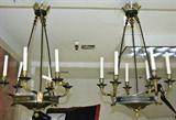265. PAIR OF CHARLES X STYLE SIX-LIGHT FIXTURES
