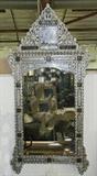 268. SYRIAN INLAID MOTHER-OF-PEARL AND SILVER MIRROR