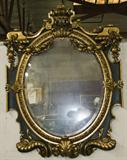 269. FRENCH RENAISSANCE STYLE PAINTED AND PARCEL GILT MIRROR