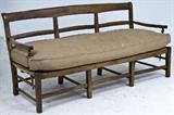 287. COUNTRY FRENCH FRUITWOOD HALL BENCH