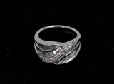 310. PLATINUM AND DIAMOND COCKTAIL RING