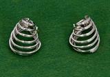 311. PAIR OF PLATNUM AND PAVE DIAMOND HOOP EARRINGS