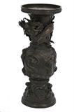 315. JAPANESE BRONZE TEMPLE VASE