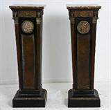 357. PAIR OF FRENCH STYLE ORMOLU-MOUNTED WALNUT AND EBONIZED PEDESTALS