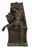 371. APHONSE EMMANUEL DE PERRIN: "FIGURE SEATED IN A GARDEN CHAIR"