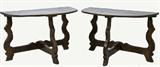 373. PAIR OF TUSCAN WALNUT CONSOLES
