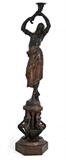 388. ITALIAN CARVED AND POLYCHROME FIGURAL TORCHIERE
