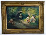 484. FRANTISEK HLADIK: "BATHERS IN A PARK STREAM"