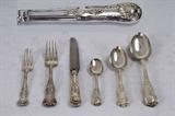 492. ASSEMBLED VICTORIAN SILVER FLATWARE SERVICE