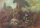 28. AFTER FRAGONARD: "AMOROUS COUPLE IN A GARDEN"