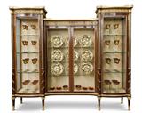 190. FRENCH ORMOLU-BRONZE MAHOGANY CABINET VITRINE