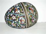 340. RUSSIAN SILVER AND CHAMPLEVE EGG-FORM BOX
