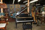 Steinway and Sons ebony case grand piano, 5'10" case, serial # 115805