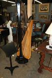 Lyon and Healy Art Deco harp with music stand