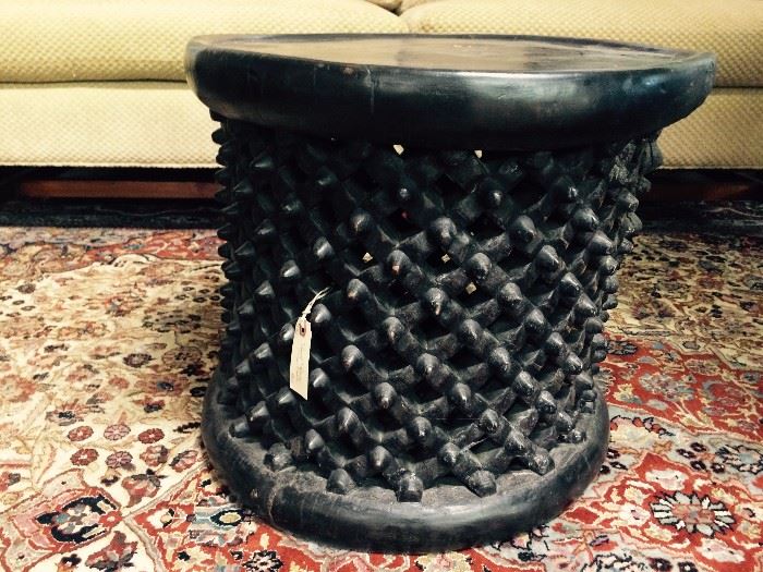 Handcarved Wood African Drum Tables in three sizes $650 - $325   25% off: $488 - $244