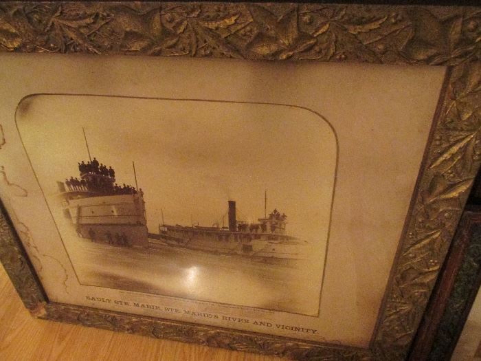 Museum Deaccession Framed Ship / Boat / Lake Erie Photos