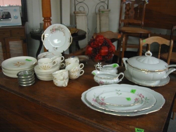 vintage china and drop leaf table