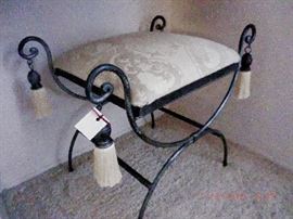 Wrought iron dressing table stool