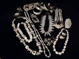 Collection of mother of pearl jewelry