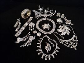 Collection of rhinestone jewelry