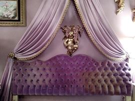 Purple velvet king size headboard