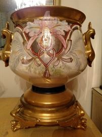 Porcelain Art Studio jardiniere on stand