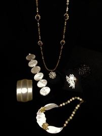 YSL cuff bracelet, Miriam Haskell jewelry