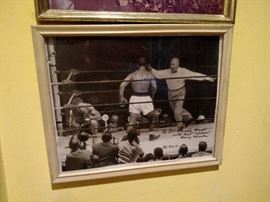 Rocky Marciano vs. Archie Moore framed photo, signed by referee 