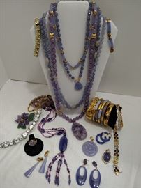 Lavender jade and 14k jewelry along with costume diamond "like" bracelet