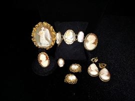14k yellow gold Italian cameos