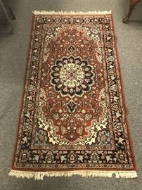 1985 hand-knotted oriental rug by Capel. Measures 34.5" x 63