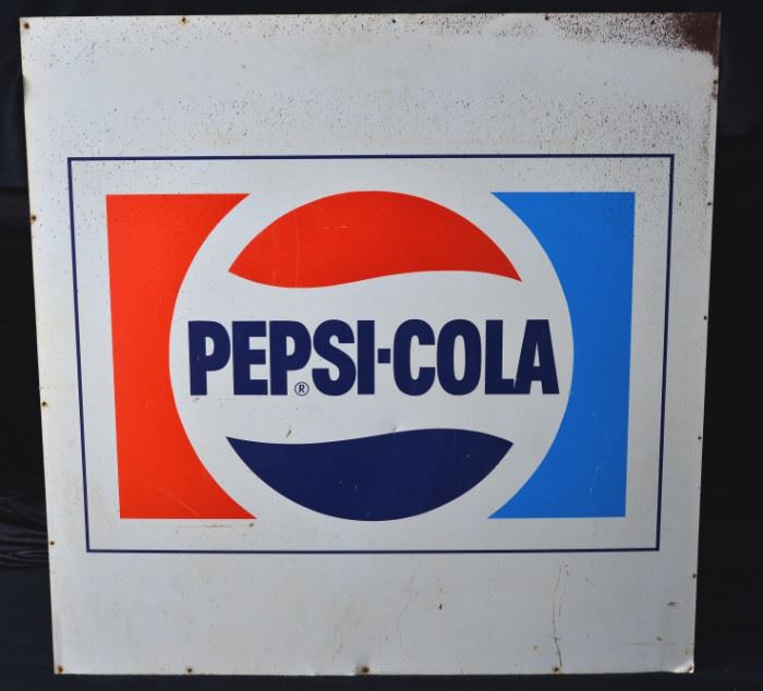 25: Vintage Pepsi Cola Metal Sign