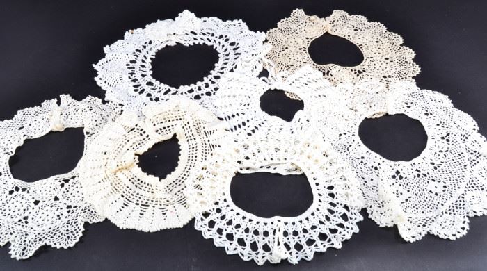 62: 7 Vintage Crocheted Collars