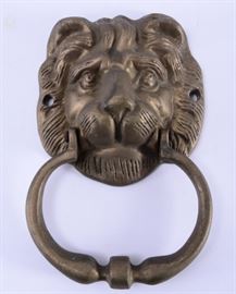 67: Lion Mask Brass Door Knocker