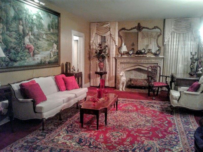 What a magnificent view of Formal Living Room filled with great antique treasures!
