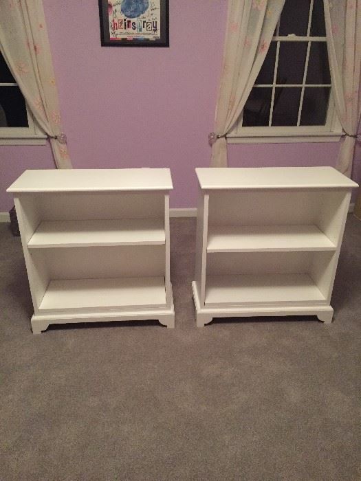 Pair of 2-shelf book cases - sold as a pair (but not sold as part of bedroom set - though it is the same Vermont maker)
