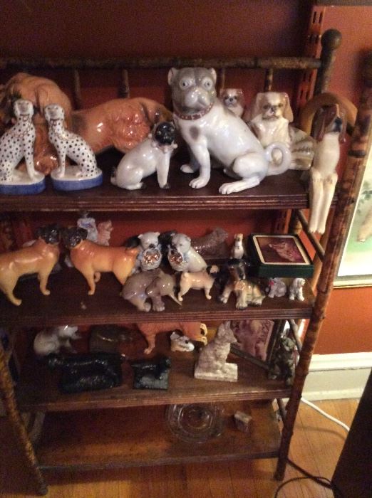 Large collection of dog figurines