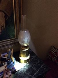 One of a Pair of Victorian Whale Oil Lamps! Not converted to electric! All original!