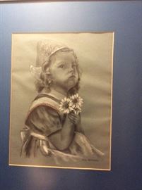 An original drawing of a Dutch girl