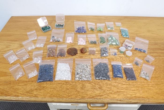 Large Lot of Natural Stone, and Venetian Art Beads
