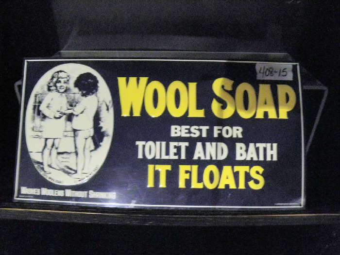 Metal Advertising Sign Wool Soap