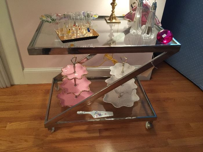 1960's Chrome Cocktail Cart - SOLD!