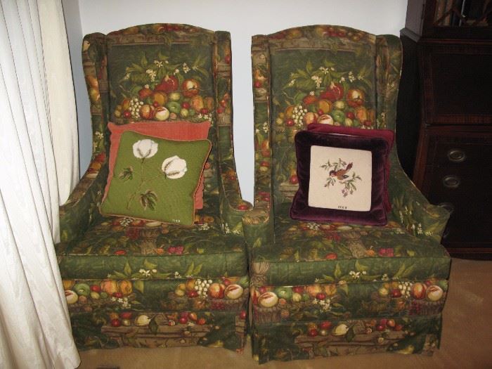 Pair of Wing Back Chairs