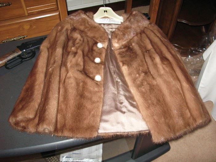 Beautiful Mink Stole with pearl buttons