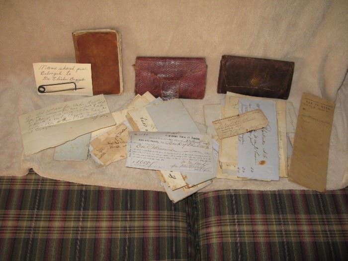 A partial collection of some of the Aiken County SC receipts and artifacts.