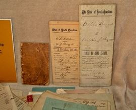 Early documents from the Baggots of Aiken County, SC.