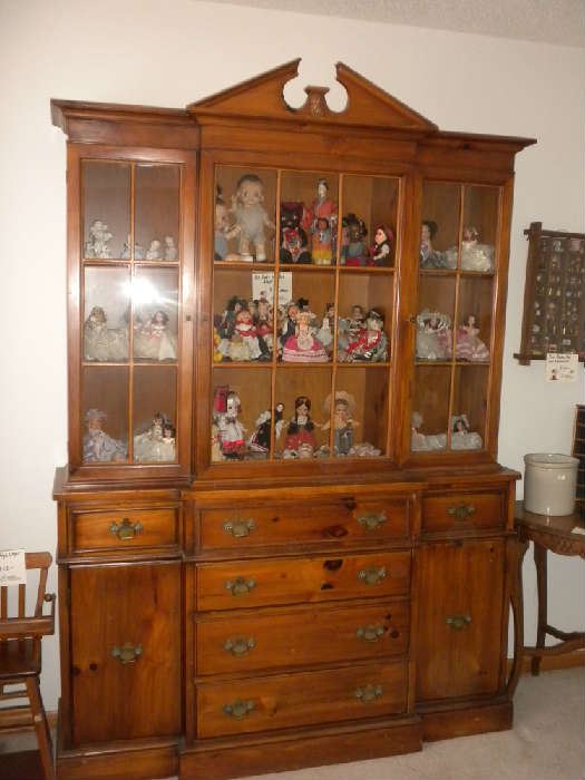 Breakfront Cabinet and a Lovely Collection of Dolls