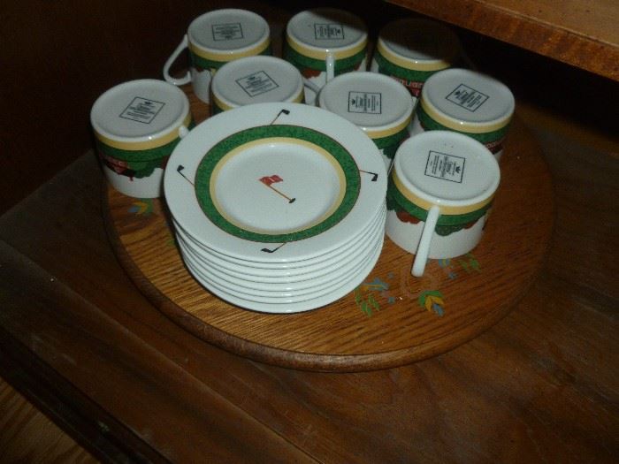 Optima set of china for 8.  Includes serving pieces and matching placemats and napkins.