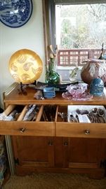 Ethan Allen Dining Room credenza, sideboard and hutch.