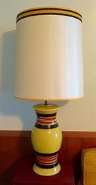 Vintage Mid C Modern Ceramic Lamp with Original Shade